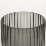Dawn 8" Ribbed Smoke Gray Glass Vase by Mercana at Eve Furniture