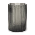 Dawn 8" Ribbed Smoke Gray Glass Vase by Mercana at Eve Furniture