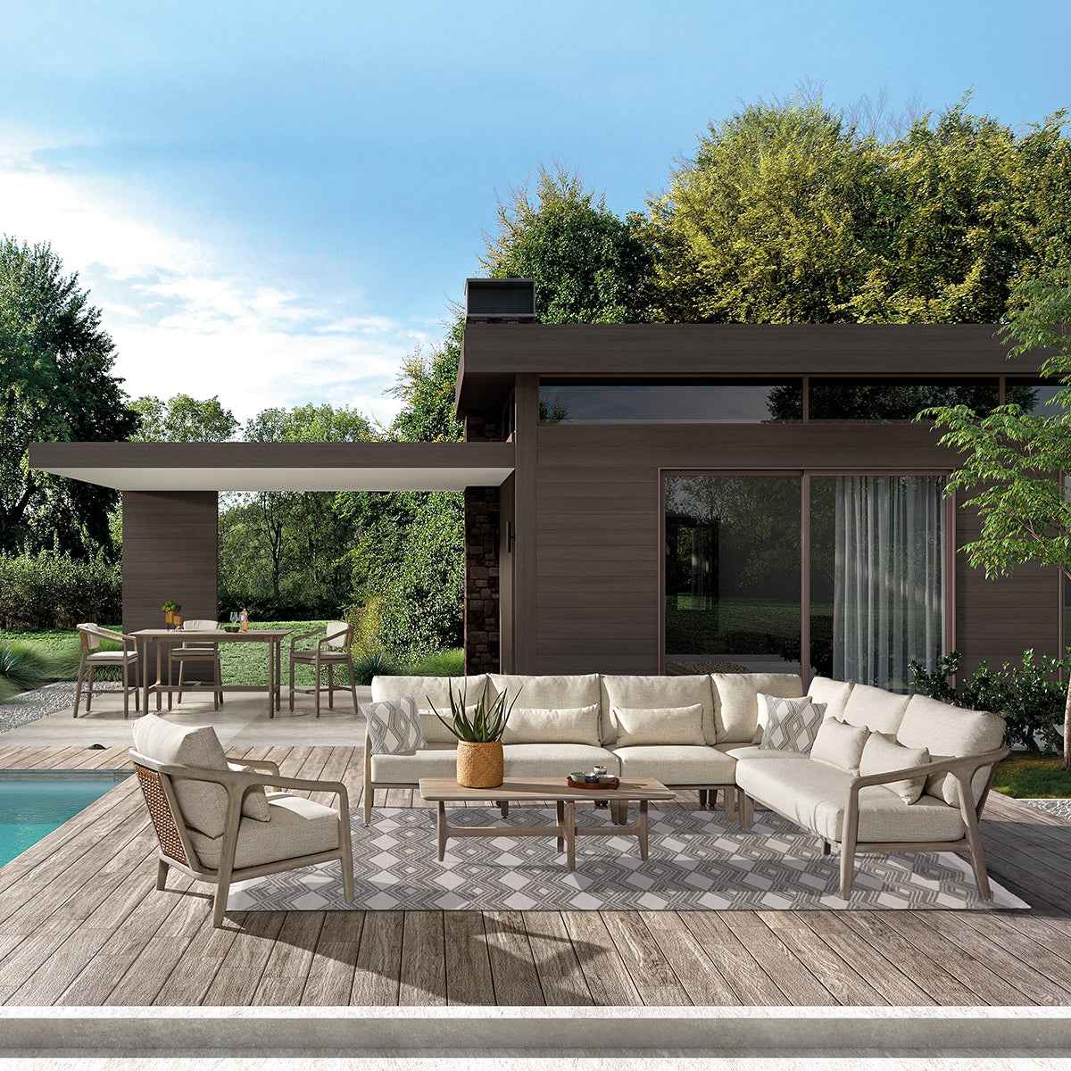 Dawn Gray Outdoor Coffee Table by Classic Home at Eve Furniture