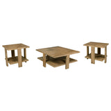 Dawn Mango Brown 3-Piece Round Coffee and End Table Set by Coaster at Eve Furniture