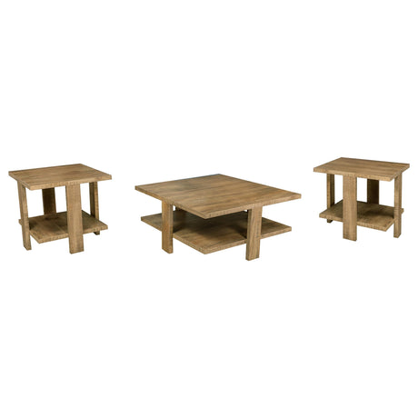 Dawn Mango Brown 3-Piece Round Coffee and End Table Set by Coaster at Eve Furniture