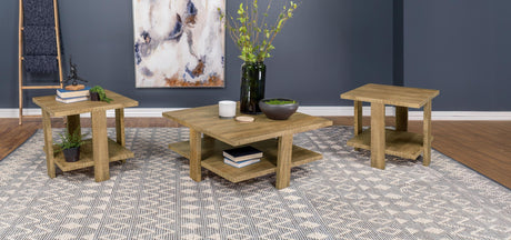 Dawn Mango Brown 3-Piece Round Coffee and End Table Set by Coaster at Eve Furniture