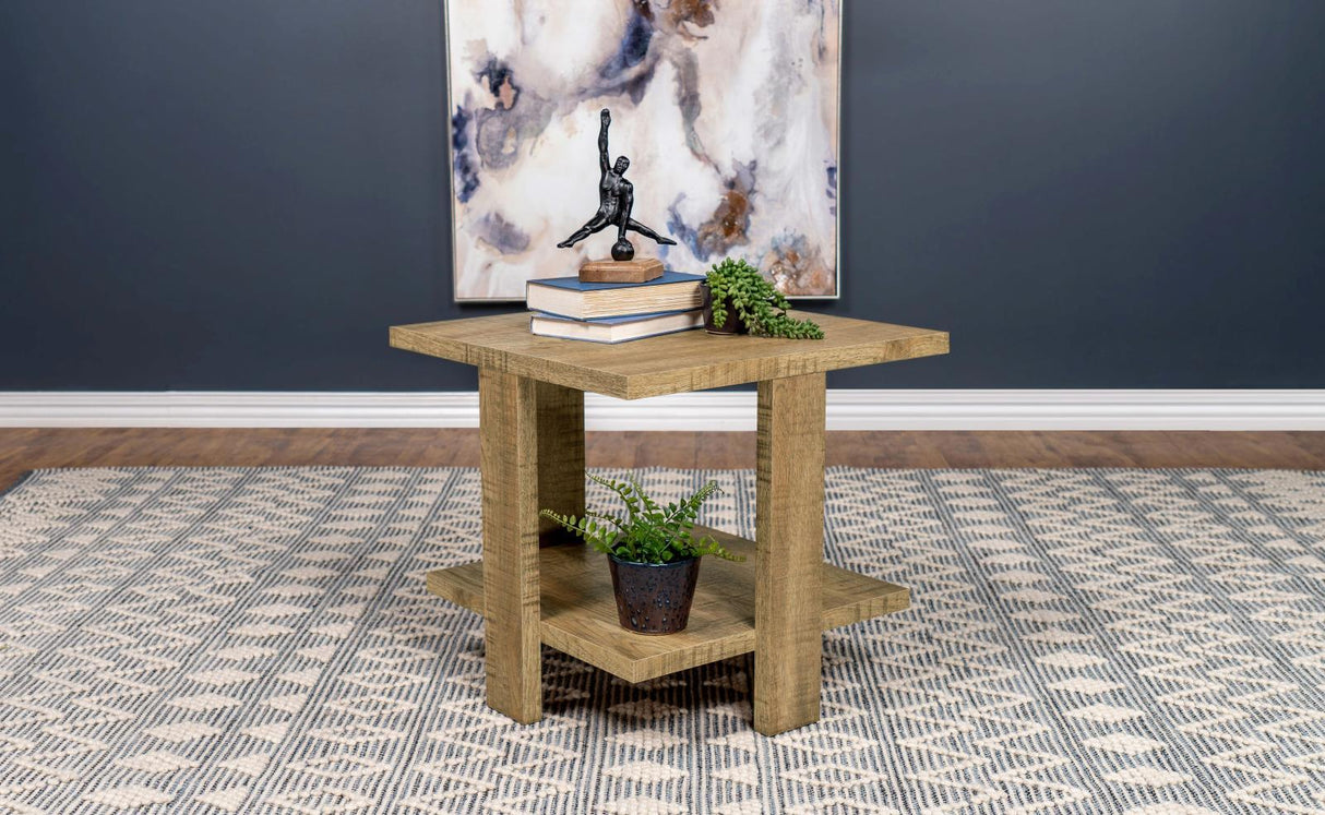 Dawn Mango Square Engineered Wood End Table With Shelf by Coaster at Eve Furniture