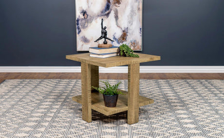 Dawn Mango Square Engineered Wood End Table With Shelf by Coaster at Eve Furniture