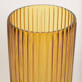 Dawn Ribbed Amber Glass Vase by Mercana at Eve Furniture