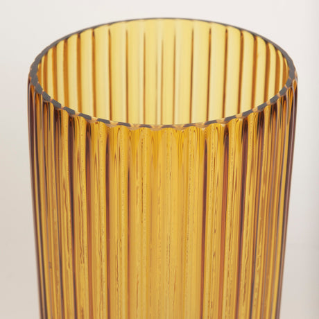 Dawn Ribbed Amber Glass Vase by Mercana at Eve Furniture