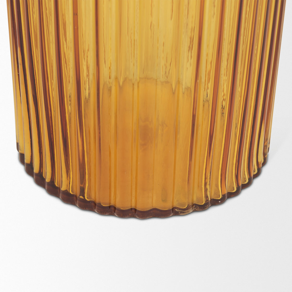 Dawn Ribbed Amber Glass Vase by Mercana at Eve Furniture