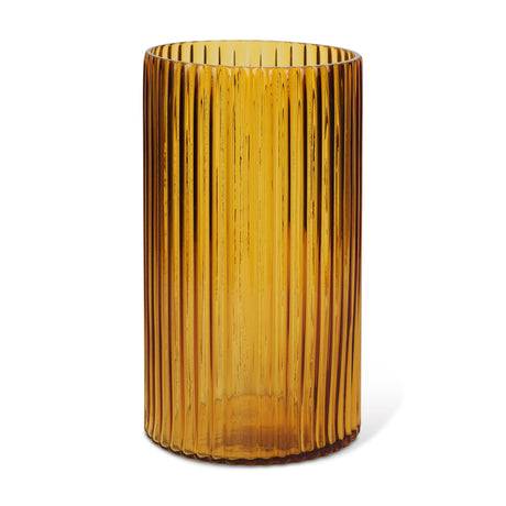 Dawn Ribbed Amber Glass Vase by Mercana at Eve Furniture
