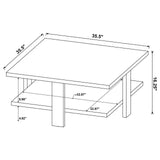 Dawn Square Engineered Wood Coffee Table With Shelf Mango