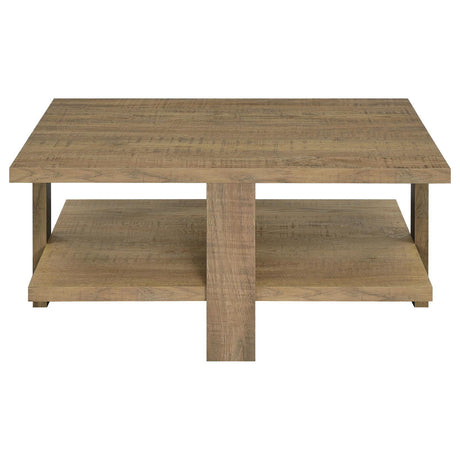 Dawn Square Engineered Wood Coffee Table With Shelf Mango by Coaster at Eve Furniture