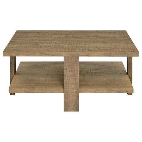 Dawn Square Engineered Wood Coffee Table With Shelf Mango by Coaster at Eve Furniture