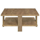 Dawn Square Engineered Wood Coffee Table With Shelf Mango by Coaster at Eve Furniture