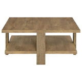 Dawn Square Engineered Wood Coffee Table With Shelf Mango by Coaster at Eve Furniture
