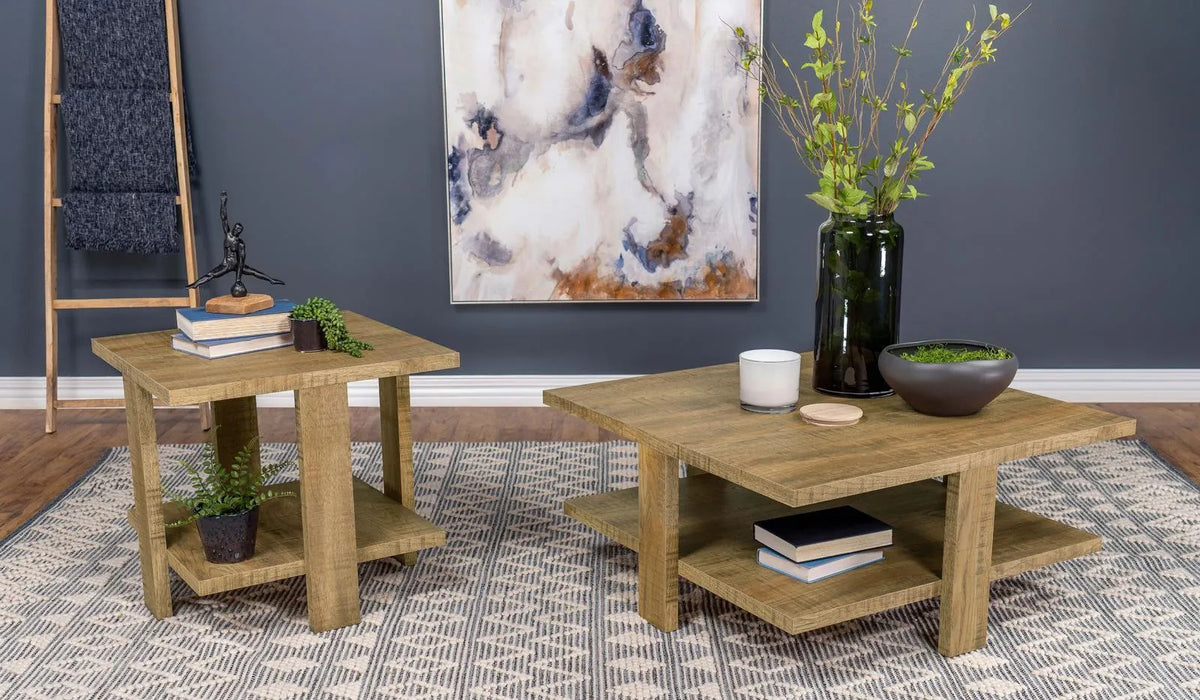 Dawn Square Engineered Wood Coffee Table With Shelf Mango by Coaster at Eve Furniture