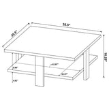 Dawn Square Engineered Wood Coffee Table With Shelf Mango by Coaster at Eve Furniture