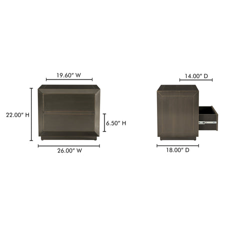 Dawson Deep Bronze Nightstand by MOES at Eve Furniture