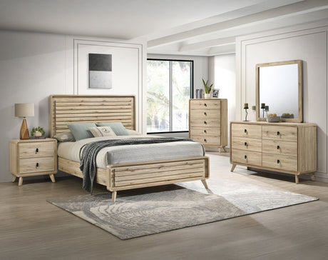 Dawson Light Brown King Panel Bed by Crown Mark at Eve Furniture