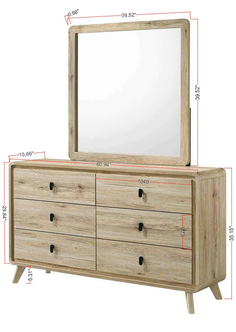 Dawson Light Brown Panel Bedroom Set by Crown Mark at Eve Furniture