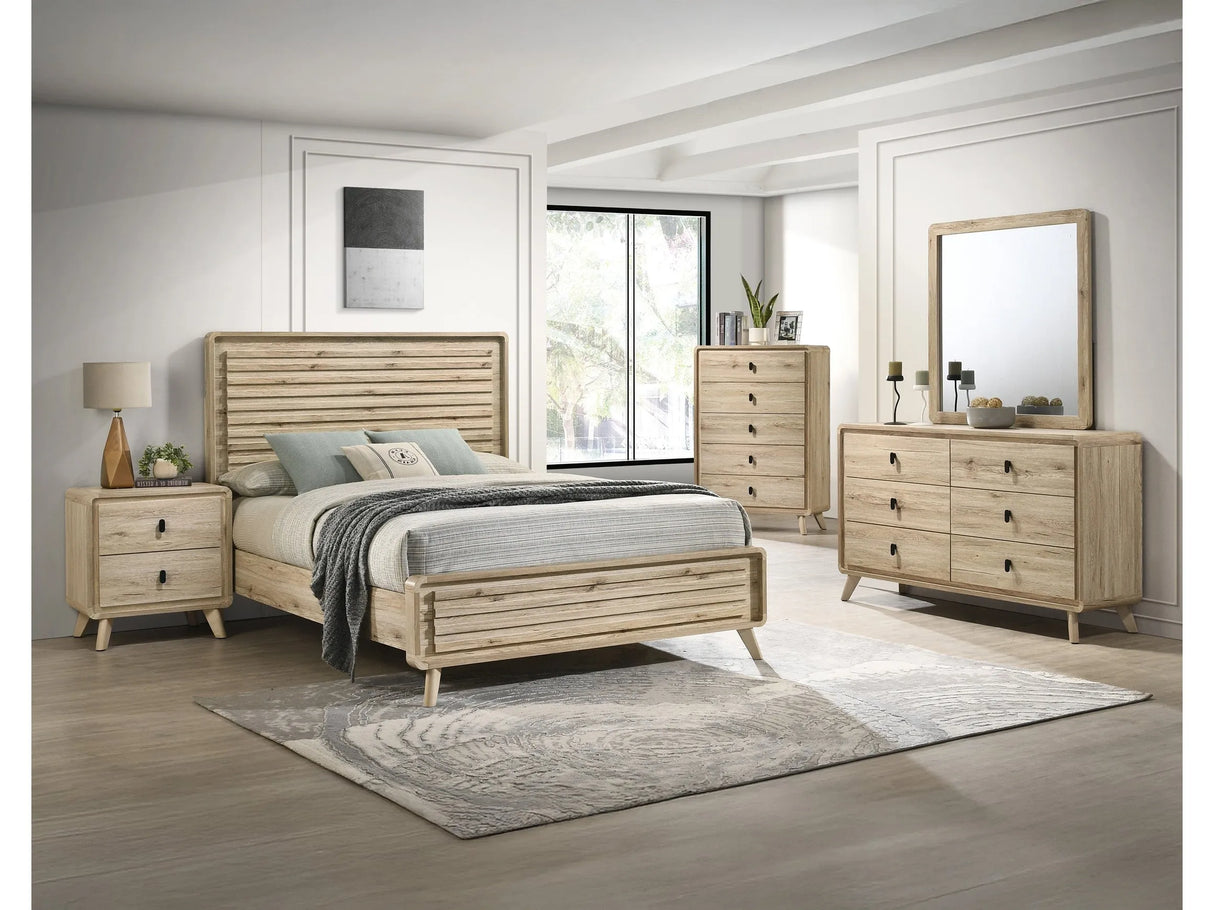 Dawson Light Brown Panel Bedroom Set by Crown Mark at Eve Furniture