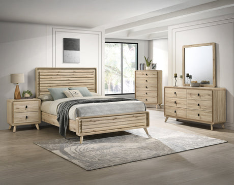 Dawson Light Brown Queen Panel Bed by Crown Mark at Eve Furniture