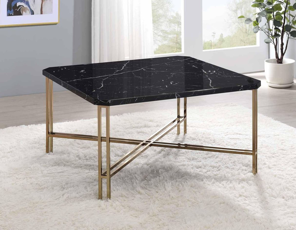 Daxton Faux-Marble Top Cocktail Table by Steve Silver at Eve Furniture