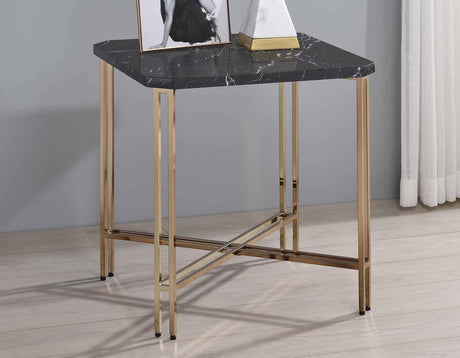 Daxton Faux-Marble Top End Table by Steve Silver at Eve Furniture