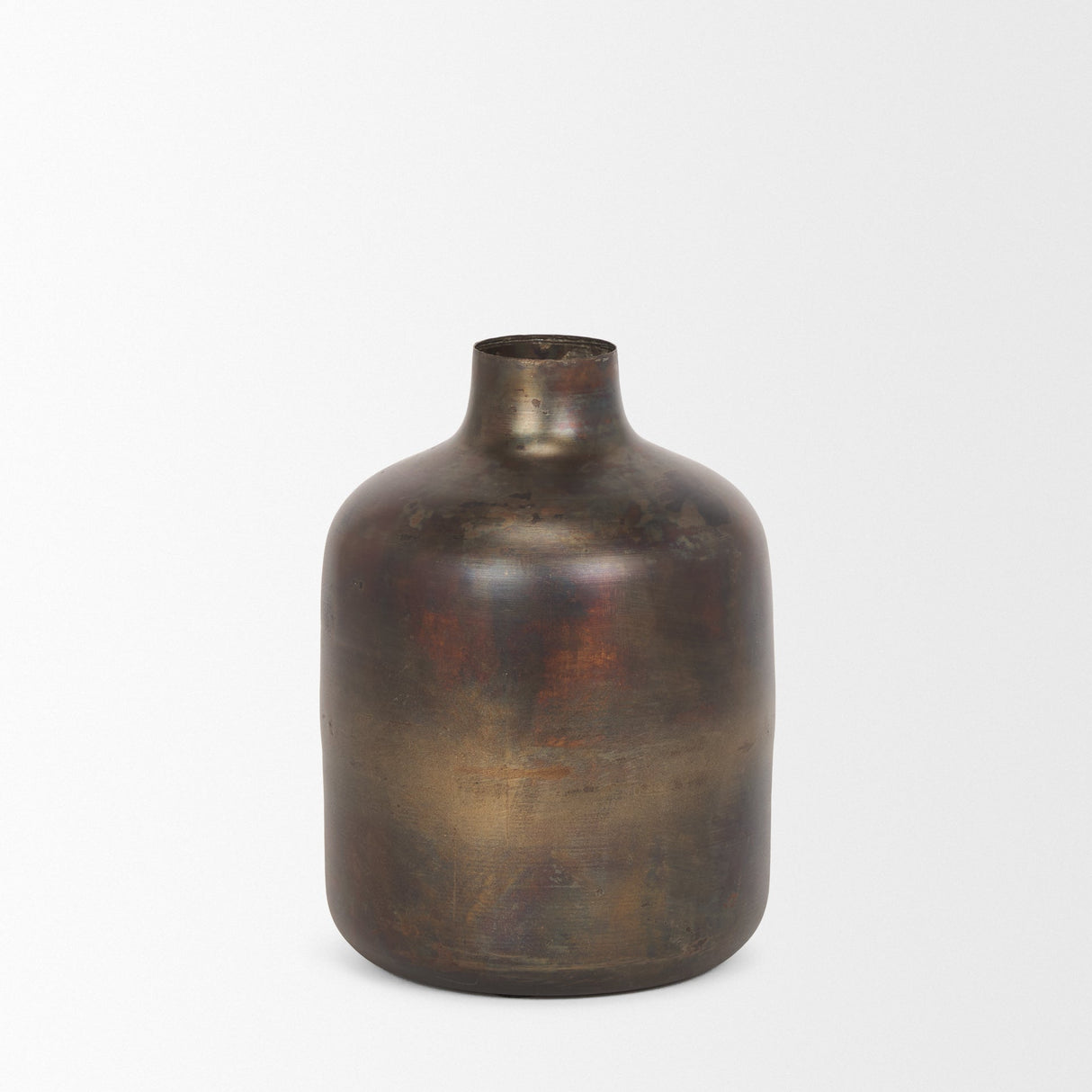 Daya Medium Antiqued Gold Metal Vase by Mercana at Eve Furniture