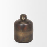 Daya Medium Antiqued Gold Metal Vase by Mercana at Eve Furniture