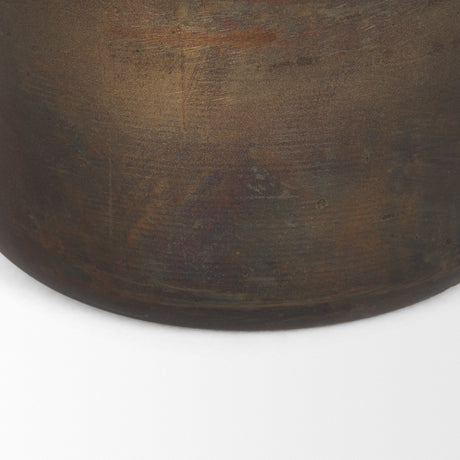 Daya Medium Antiqued Gold Metal Vase by Mercana at Eve Furniture