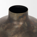 Daya Short Antiqued Gold Metal Vase by Mercana at Eve Furniture