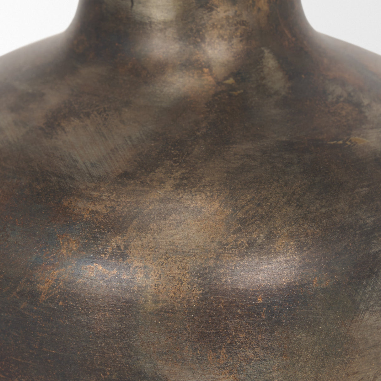 Daya Short Antiqued Gold Metal Vase by Mercana at Eve Furniture