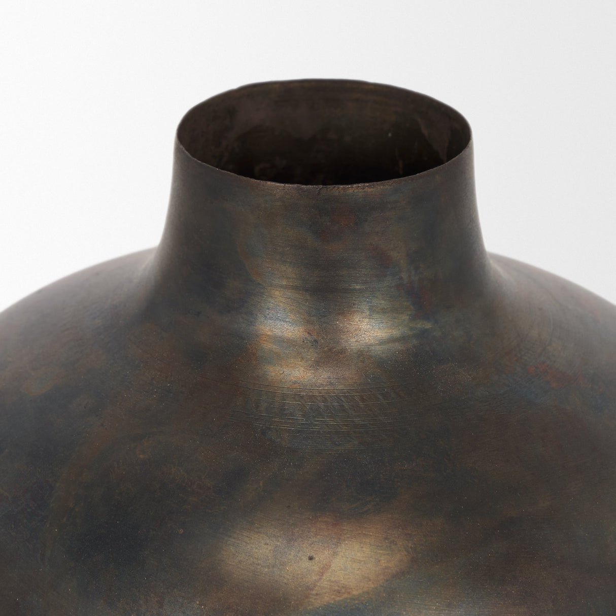 Daya Tall Antiqued Gold Metal Vase by Mercana at Eve Furniture