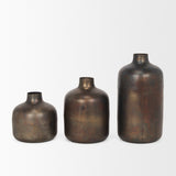 Daya Tall Antiqued Gold Metal Vase by Mercana at Eve Furniture