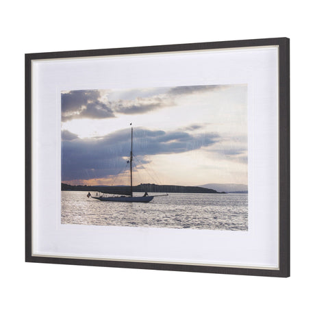 Daybreak Sail by Ben Wood a Hand Embellished Framed Photo Art Print Matted under Glass by Mercana at Eve Furniture