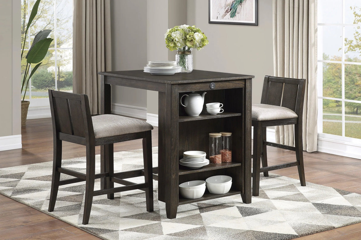 Daye Burnished Brown Cherry 3-Piece Counter Height Set by Homelegance at Eve Furniture