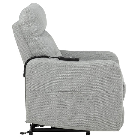 Dayes Light Grey Upholstered Power Lift Recliner Chair by Coaster at Eve Furniture