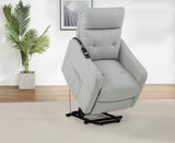 Dayes Light Grey Upholstered Power Lift Recliner Chair by Coaster at Eve Furniture
