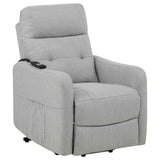 Dayes Light Grey Upholstered Power Lift Recliner Chair by Coaster at Eve Furniture