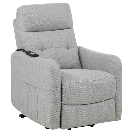 Dayes Light Grey Upholstered Power Lift Recliner Chair by Coaster at Eve Furniture