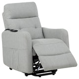 Dayes Light Grey Upholstered Power Lift Recliner Chair by Coaster at Eve Furniture