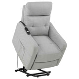 Dayes Light Grey Upholstered Power Lift Recliner Chair by Coaster at Eve Furniture