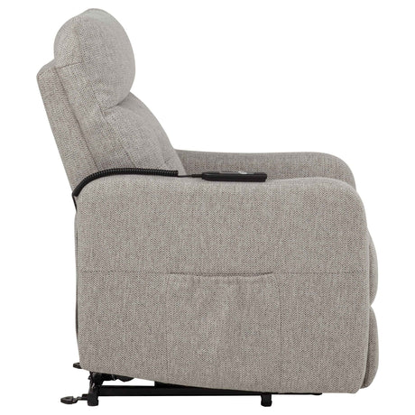 Dayes Taupe Upholstered Power Lift Recliner Chair by Coaster at Eve Furniture