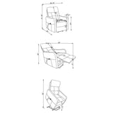 Dayes Taupe Upholstered Power Lift Recliner Chair by Coaster at Eve Furniture