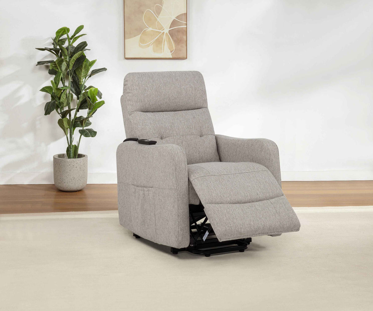 Dayes Taupe Upholstered Power Lift Recliner Chair by Coaster at Eve Furniture