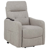Dayes Taupe Upholstered Power Lift Recliner Chair by Coaster at Eve Furniture