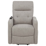 Dayes Taupe Upholstered Power Lift Recliner Chair by Coaster at Eve Furniture