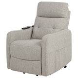 Dayes Taupe Upholstered Power Lift Recliner Chair by Coaster at Eve Furniture