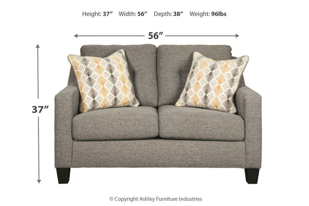 Daylon Graphite Loveseat by Ashley at Eve Furniture