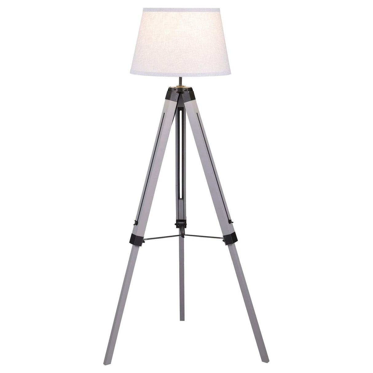 Dayton Gray Adjustable Empire Shade Tripod Floor Lamp by Coaster at Eve Furniture