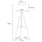 Dayton Gray Adjustable Empire Shade Tripod Floor Lamp by Coaster at Eve Furniture